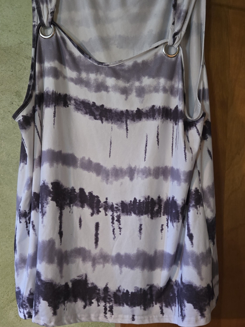 Women’s Sleeveless Tie-Dye Print Tank Top - Black/White